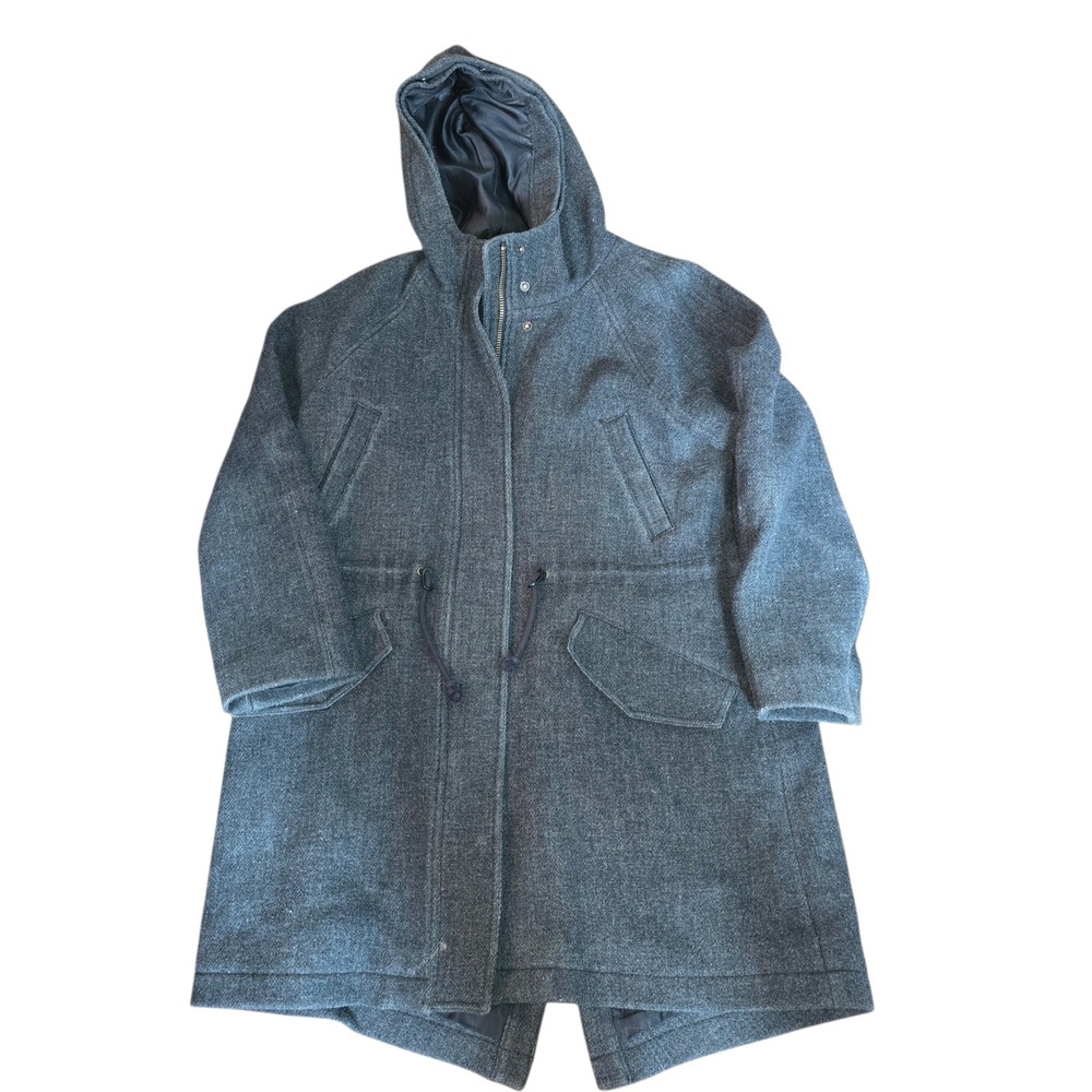 Madewell Gray Wool Blend Hooded Fishtail Parka Coat AE269 Large Mens
